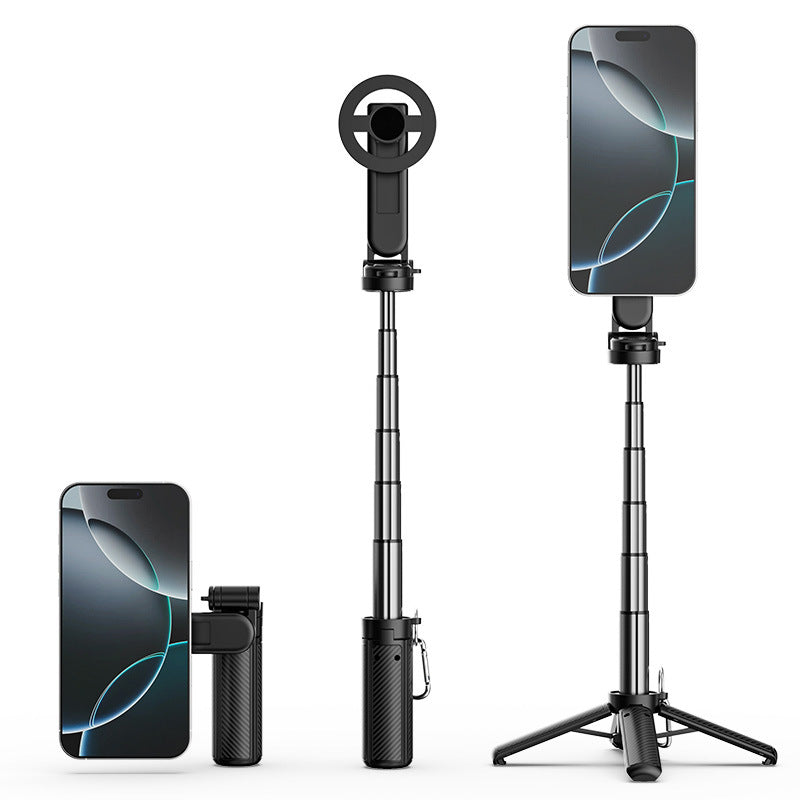 Mini Magnetic Selfie Stick Strong magnetic connection for secure phone placement Bluetooth Remote 15-meter range for convenient shooting
